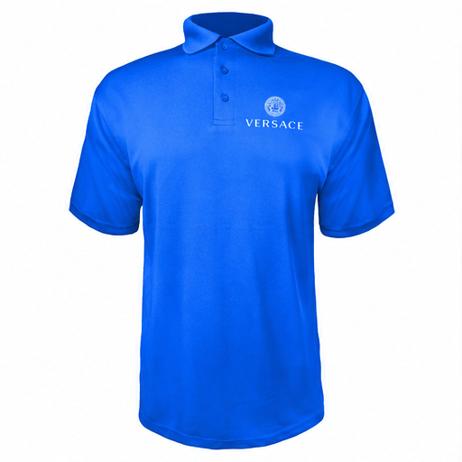 Men's Versace Polyester Polo | Color: Blue | Image 1