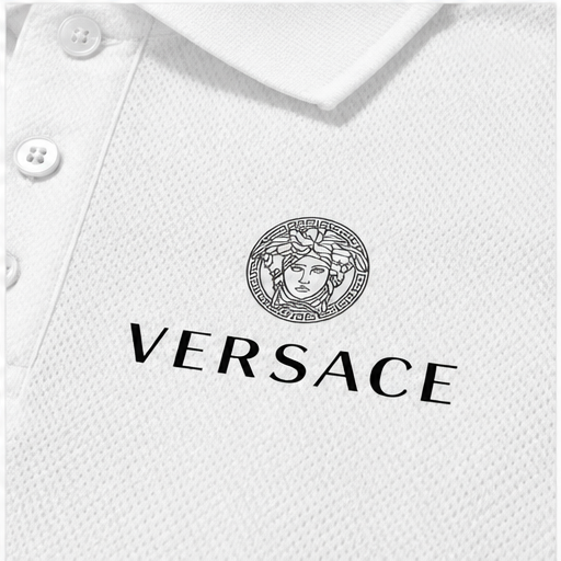 Men's Versace Polyester Polo | Color: White | Image 5