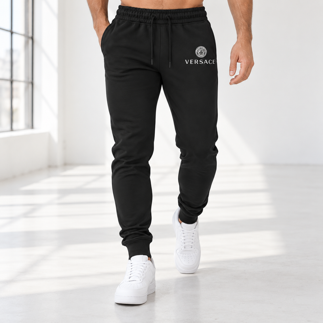 Men's Versace Sweatpants | Color: Black | Image 2