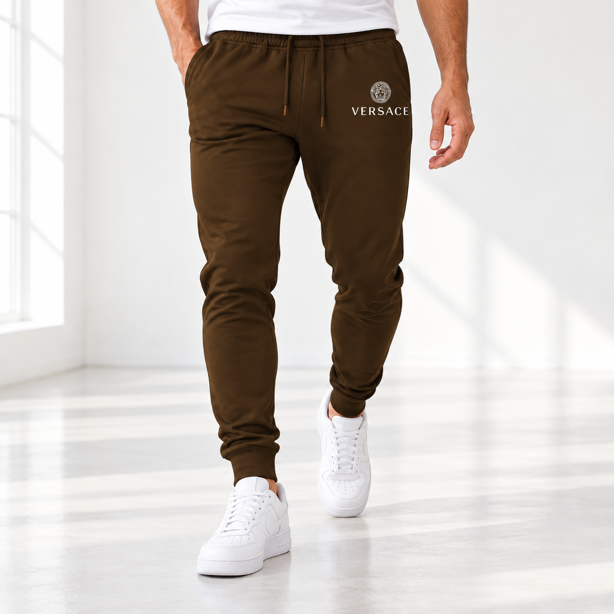 Men's Versace Sweatpants | Color: Brown | Image 2