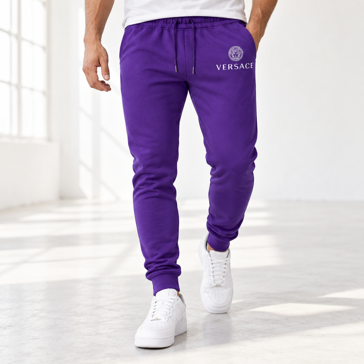 Men's Versace Sweatpants | Color: Purple | Image 2