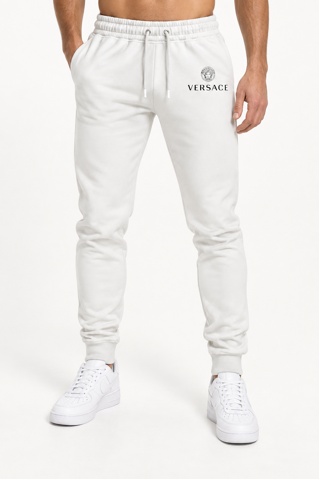 Men's Versace Sweatpants | Color: White | Image 2