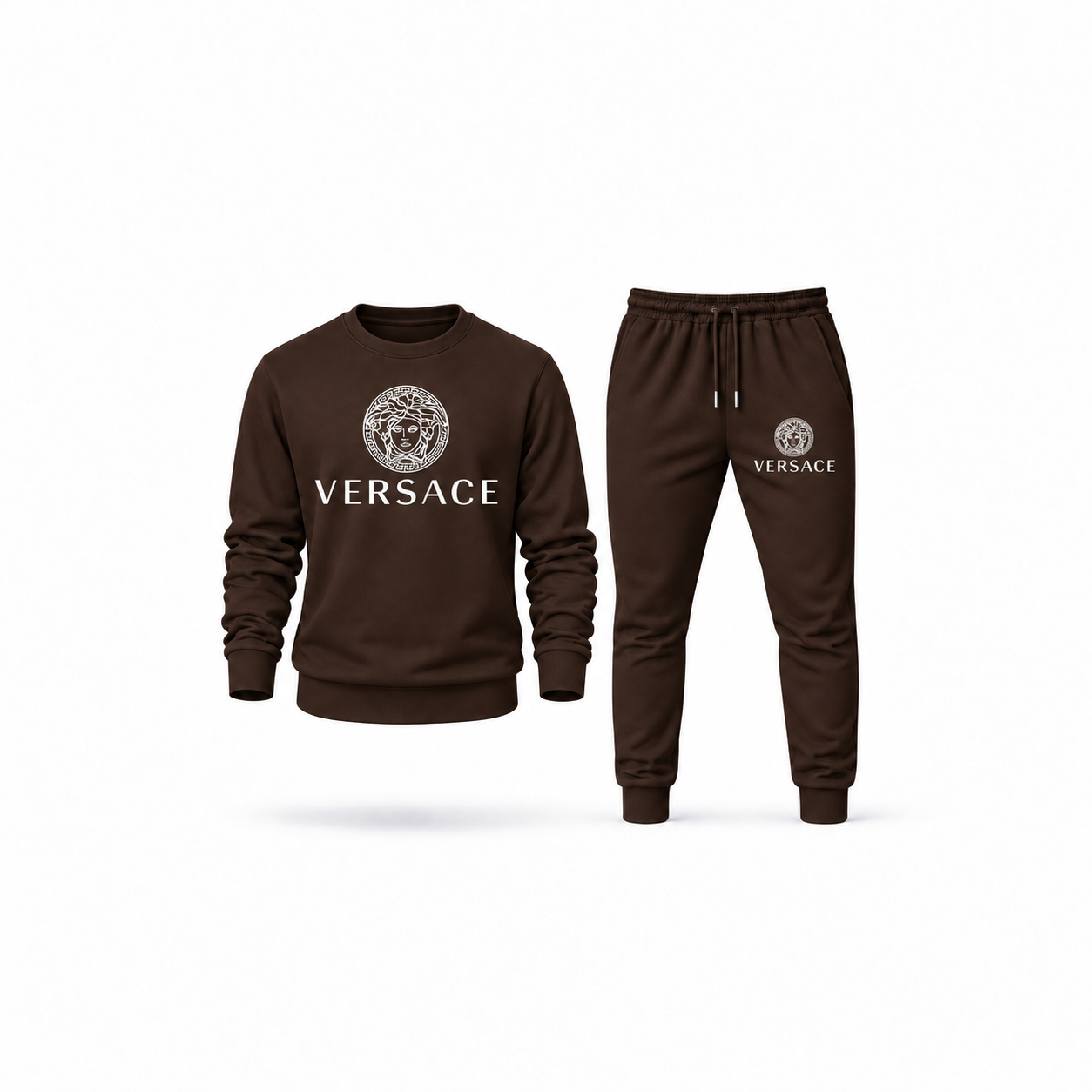 Men's Versace Sweatshirt Joggers Set | Color: Brown | Main