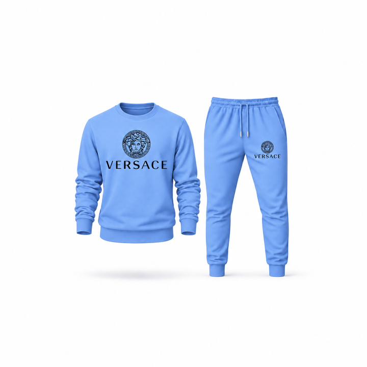 Men's Versace Sweatshirt Joggers Set | Color: Carolina Blue | Main