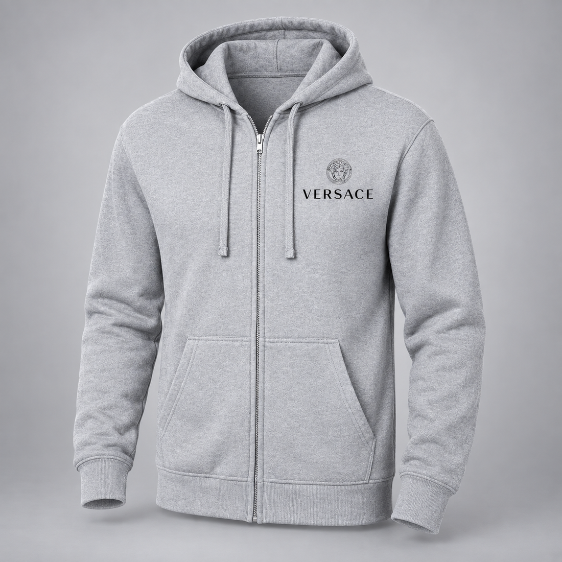 Men's Versace Zipper Hoodie | Color: Grey | Main