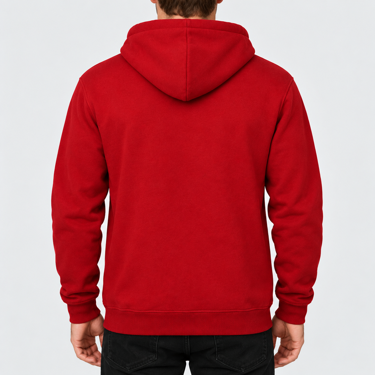 Men's Versace Zipper Hoodie | Color: Red | View 4