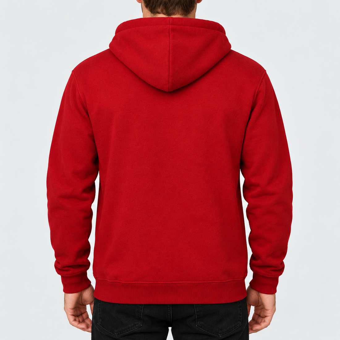 Men's Versace Zipper Hoodie | Color: Red | View 4