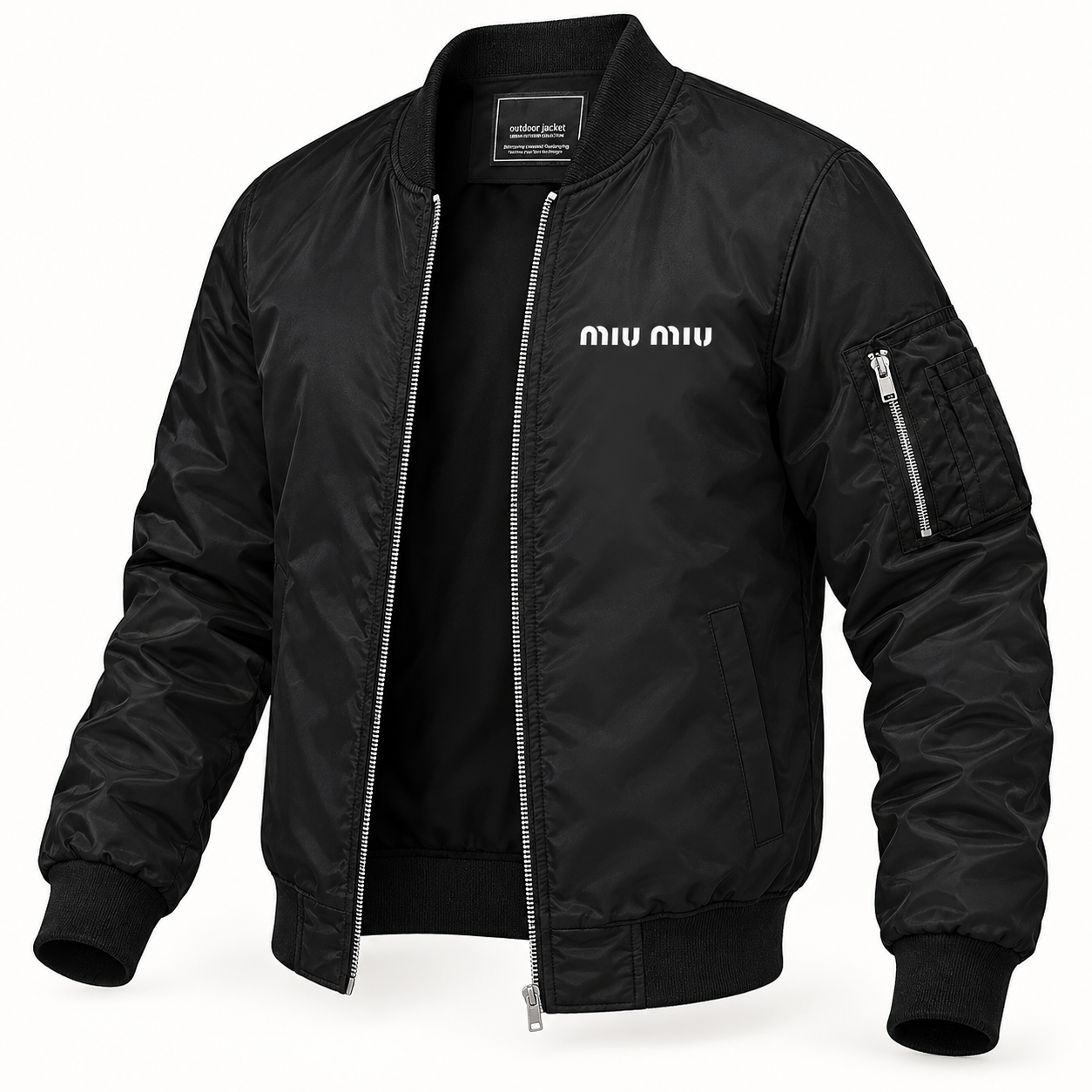Men's Miu Miu Lightweight Bomber Jacket | Color: Black | Image 4