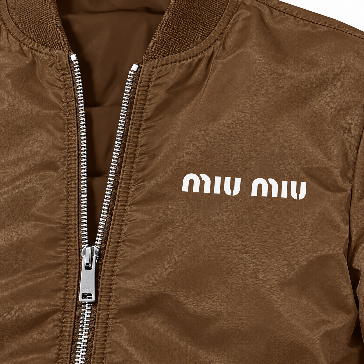 Men's Miu Miu Lightweight Bomber Jacket | Color: Brown | Image 2