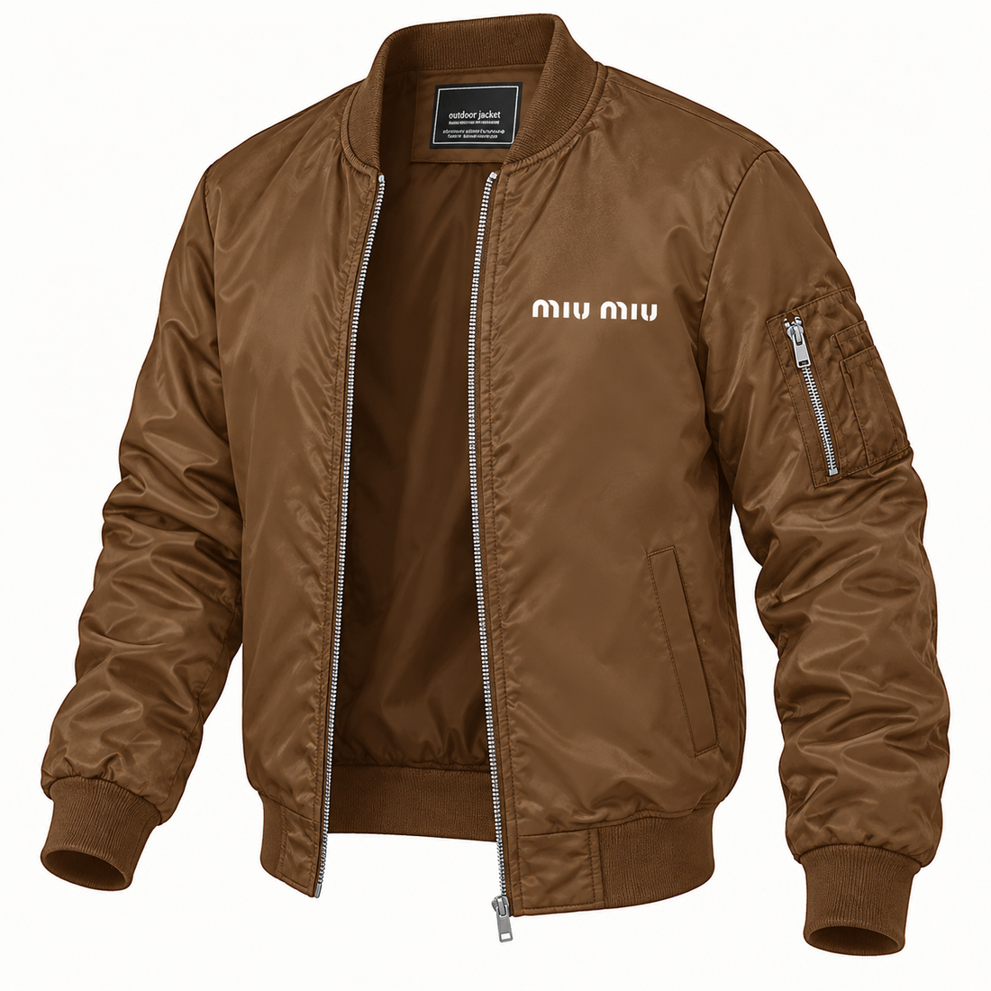Men's Miu Miu Lightweight Bomber Jacket | Color: Brown | Image 4