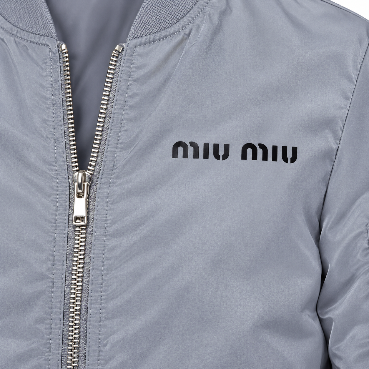 Men's Miu Miu Lightweight Bomber Jacket | Color: Grey | Image 2