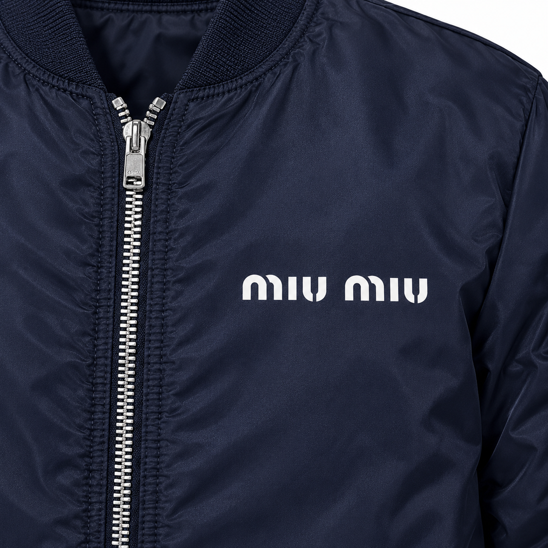 Men's Miu Miu Lightweight Bomber Jacket | Color: Navy | Image 2