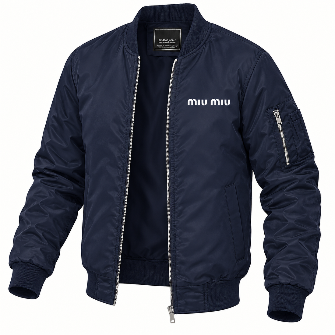Men's Miu Miu Lightweight Bomber Jacket | Color: Navy | Image 4