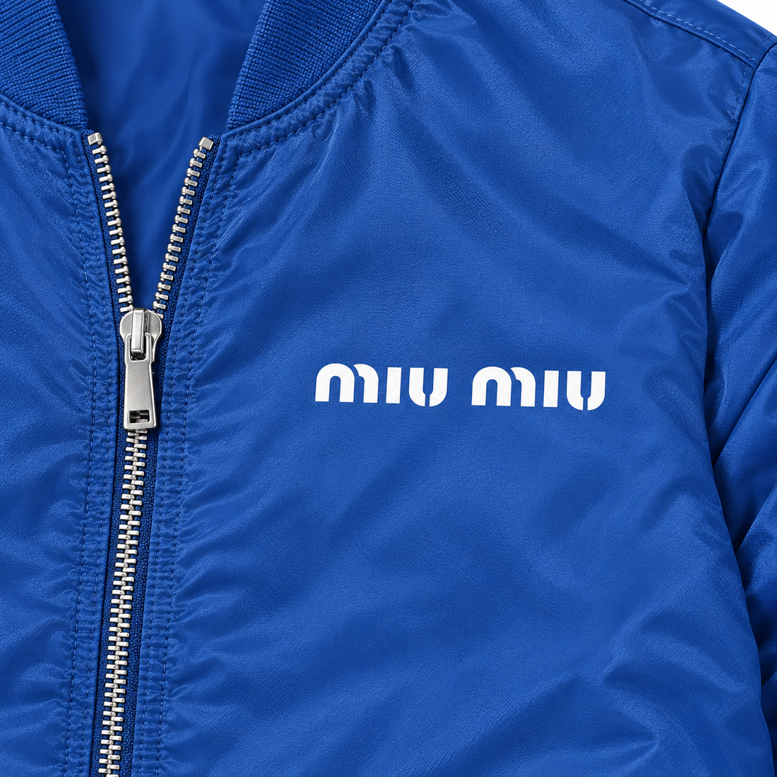 Men's Miu Miu Lightweight Bomber Jacket | Color: Royal Blue | Image 2