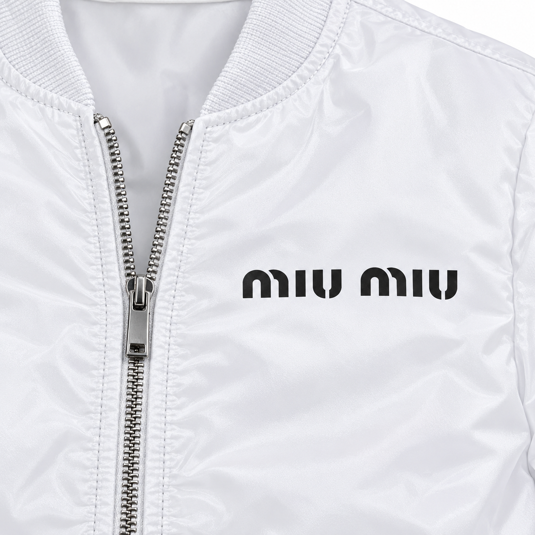 Men's Miu Miu Lightweight Bomber Jacket | Color: White | Image 2