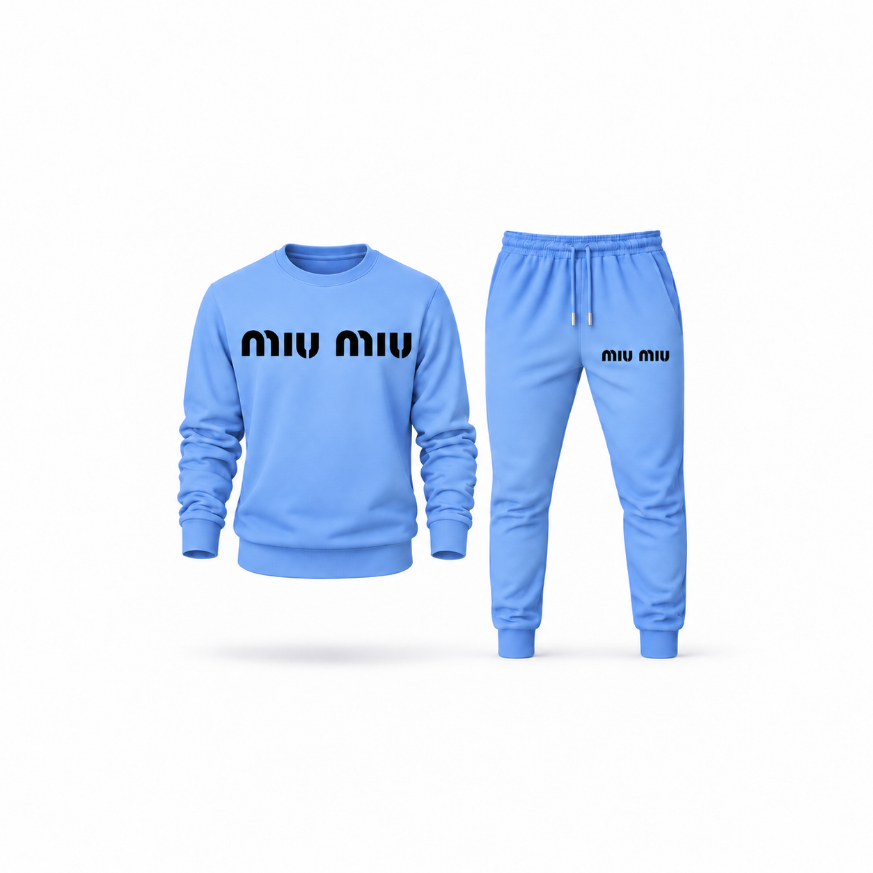 Men's Miu Miu Sweatshirt Joggers Set | Color: Carolina Blue | Main