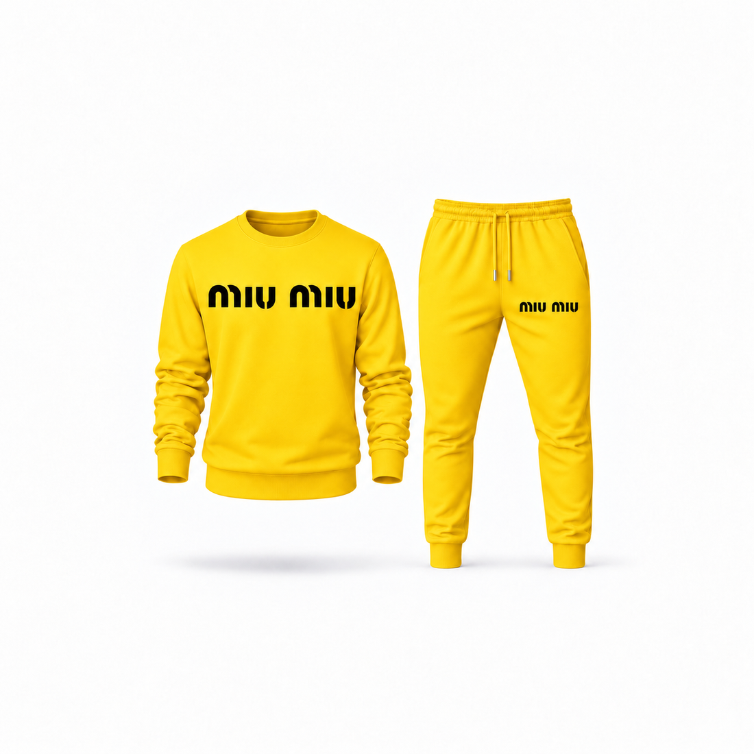 Men's Miu Miu Sweatshirt Joggers Set | Color: Yellow | Main