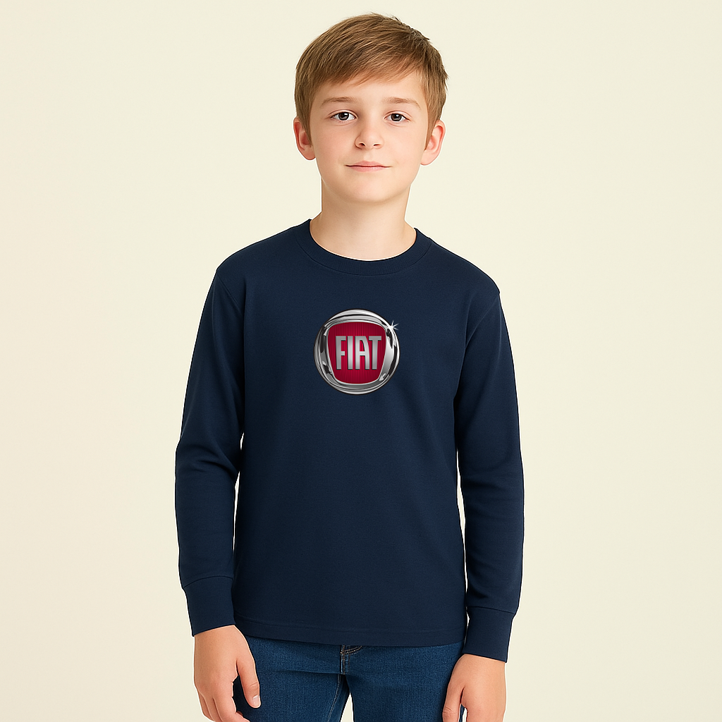 Youth Kids Fiat Car Long Sleeve T-Shirt