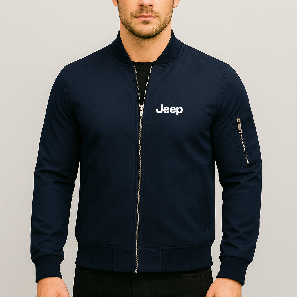 Men’s Jeep Car Lightweight Bomber Jacket Windbreaker Softshell Varsity Jacket Coat
