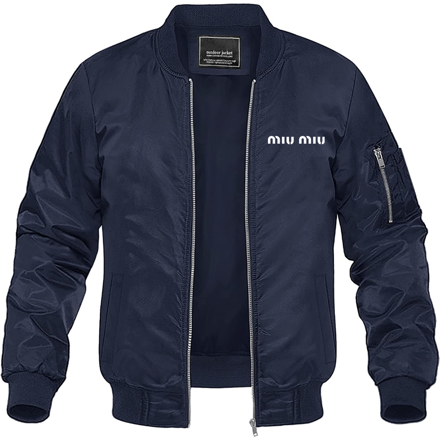 Men's Miu Miu Lightweight Bomber Jacket Windbreaker Softshell Varsity Jacket Coat