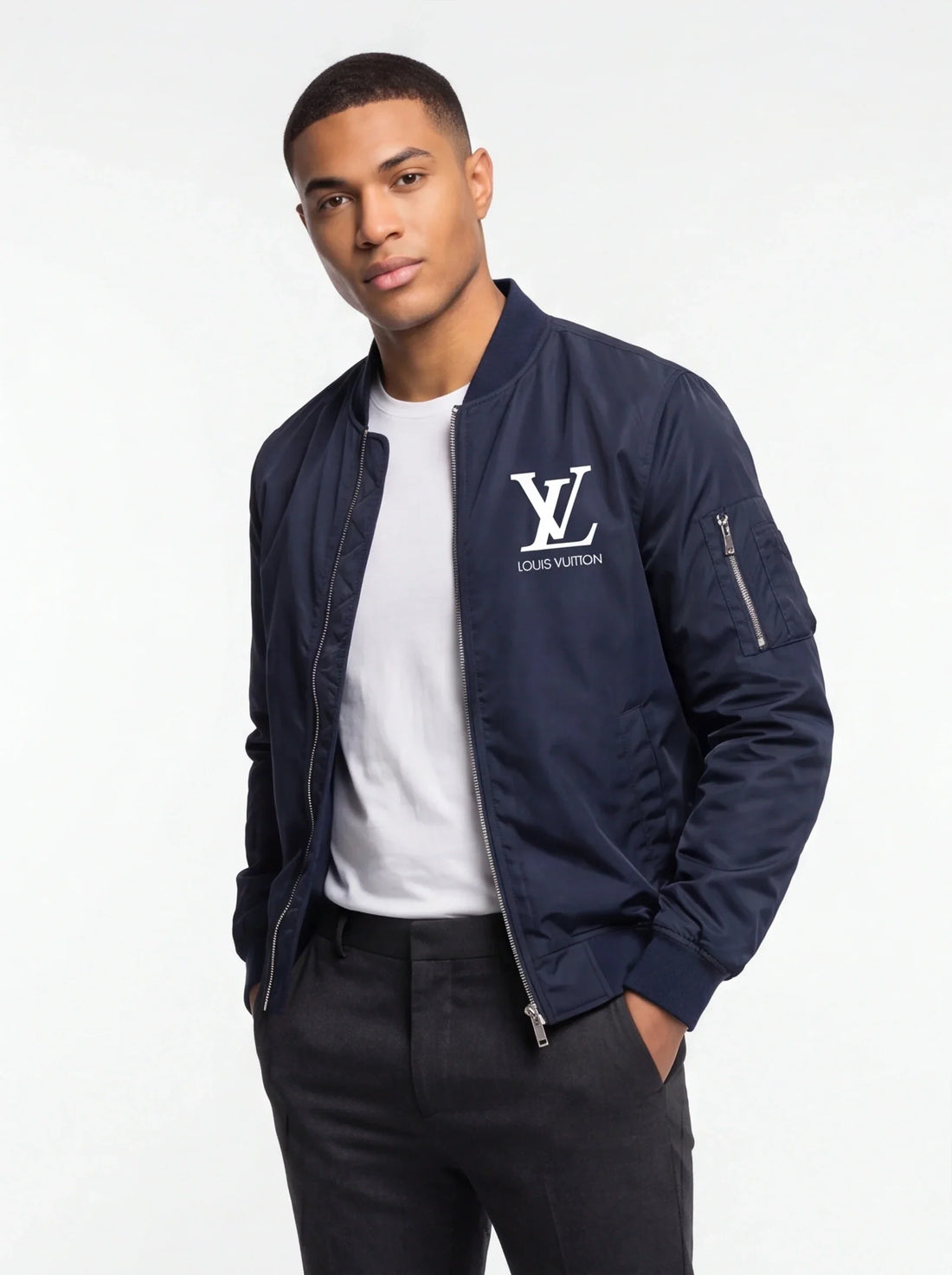 Men's Louis Vuitton Lightweight Bomber Jacket Windbreaker Softshell Varsity Jacket Coat