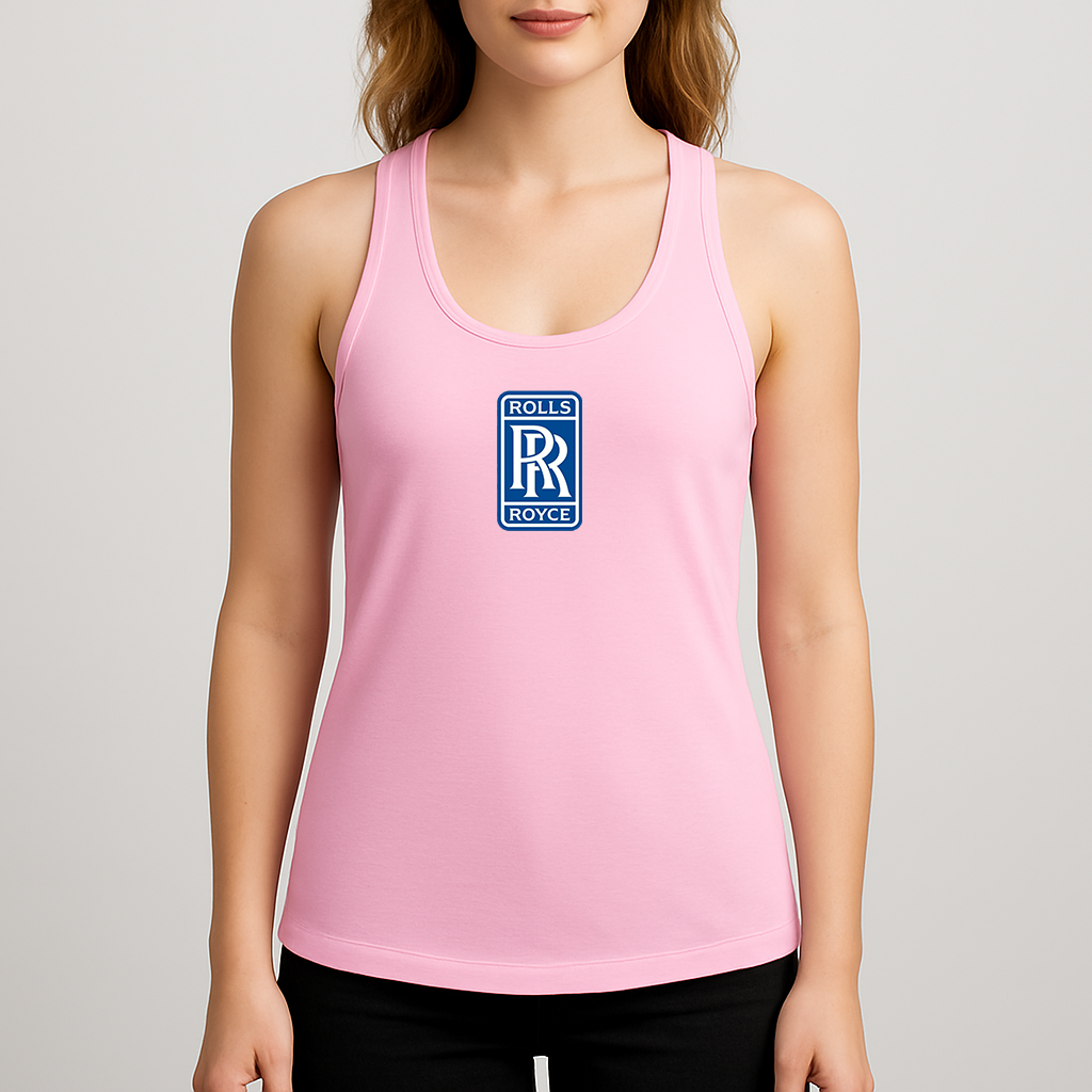 Women's Rolls Royce Car Racerback Tank Top