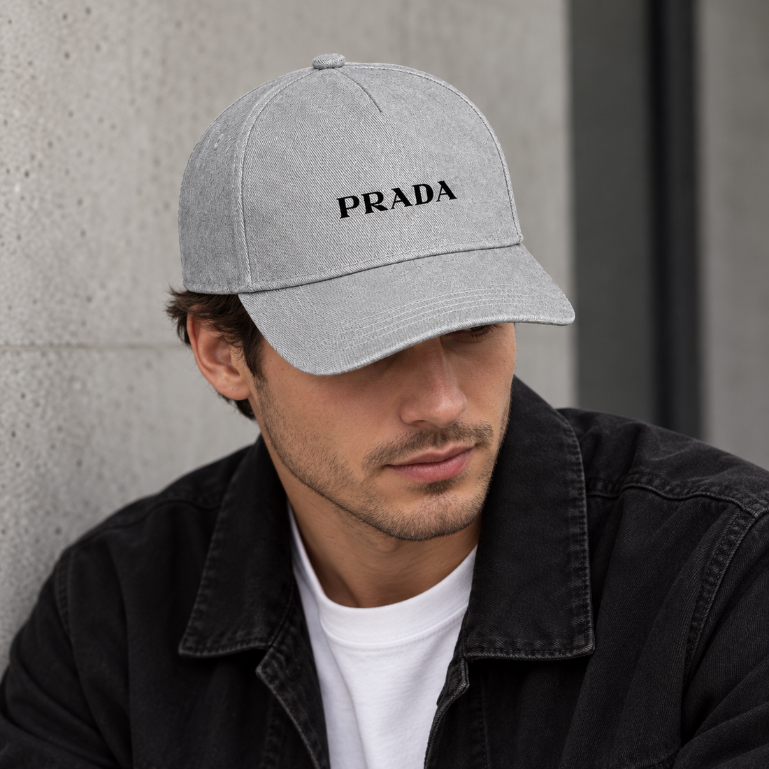 Prada dad baseball cap grey lifestyle