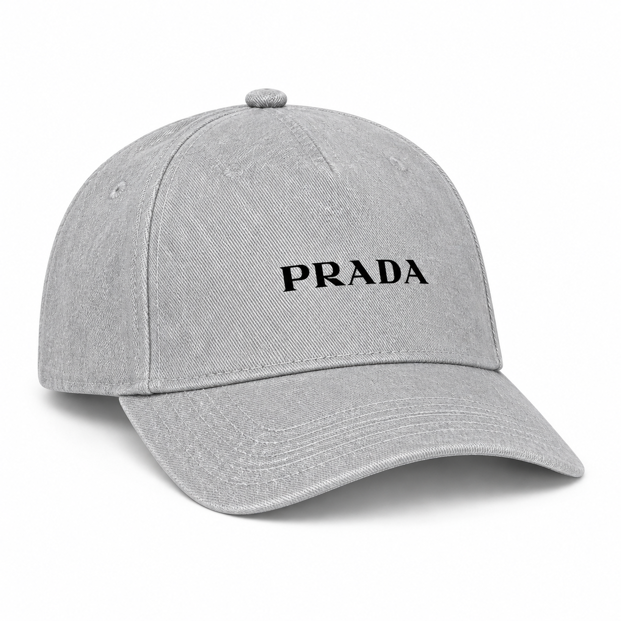 Prada dad baseball cap grey angle