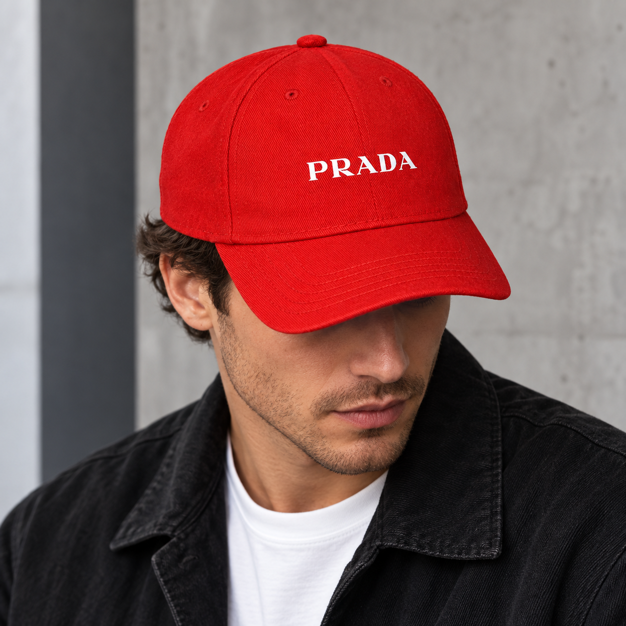 Prada dad baseball cap red lifestyle