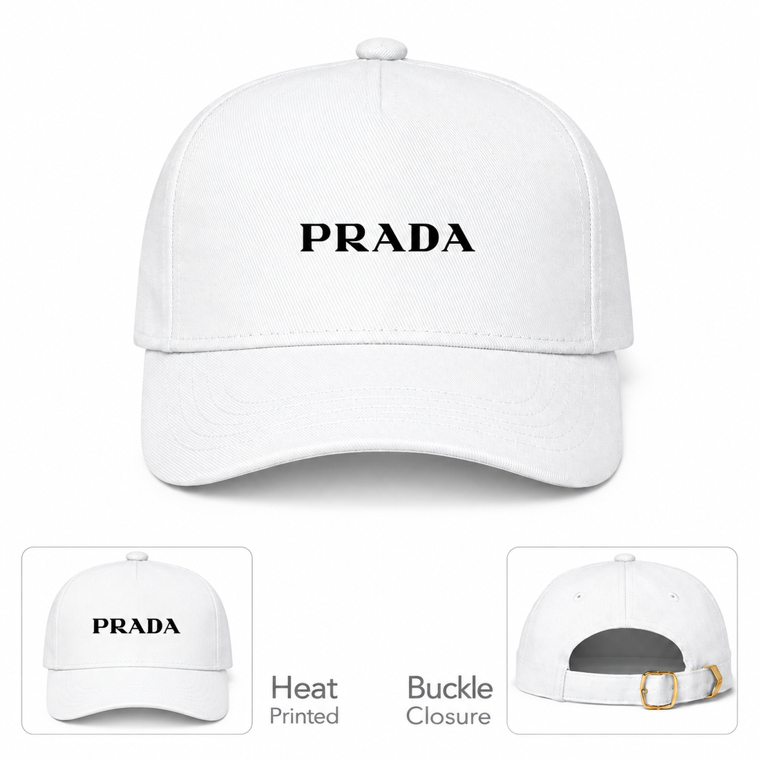 Prada dad baseball cap white main