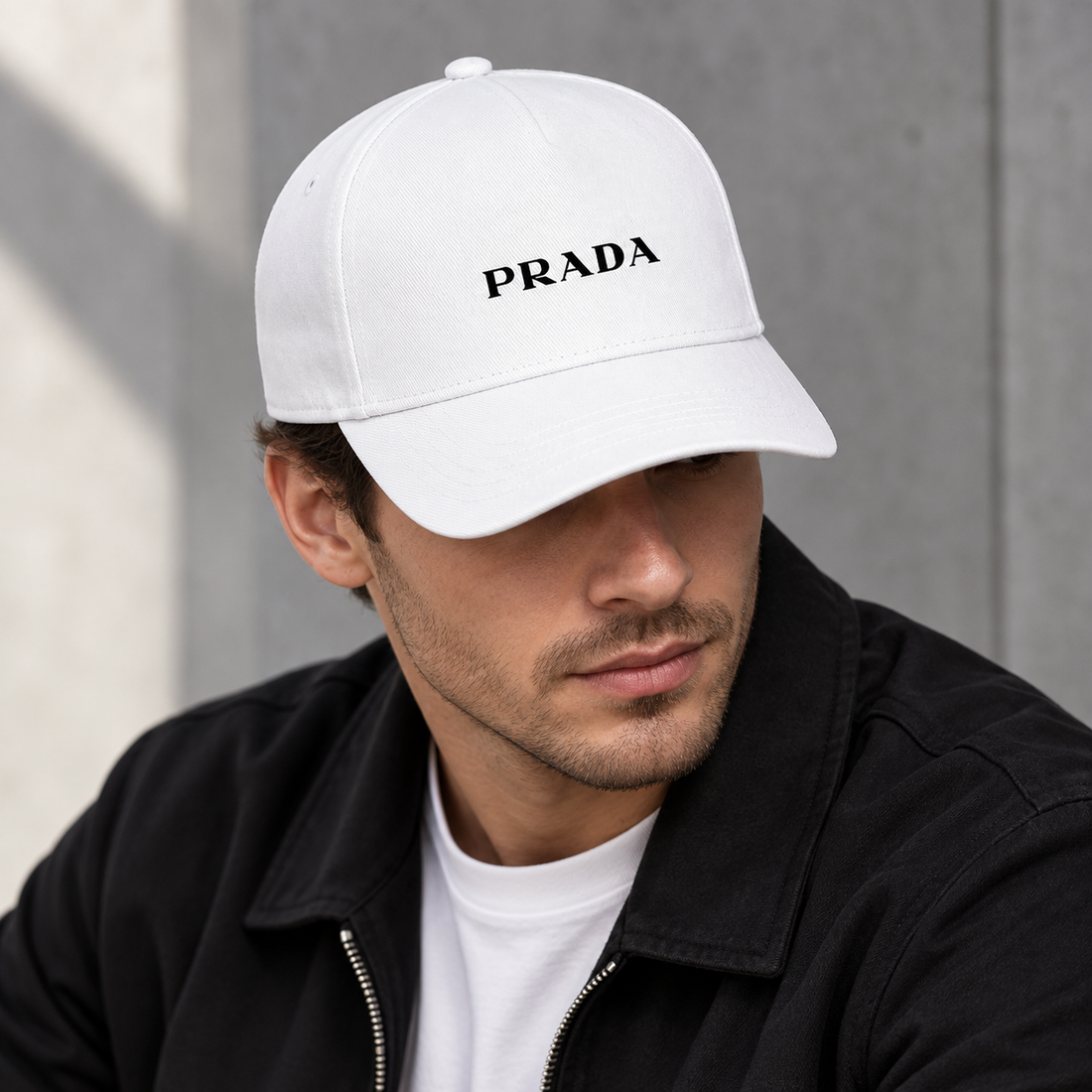 Prada dad baseball cap white lifestyle