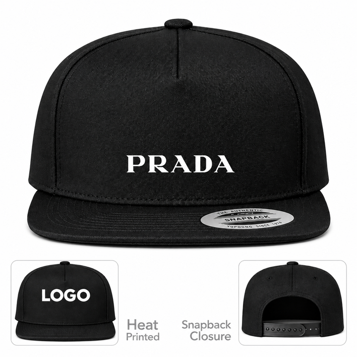 Prada Snapback Hat | Color: Black | Image 1