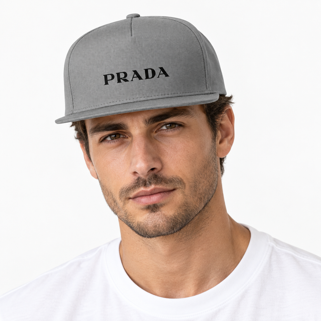 Prada Snapback Hat | Color: Grey | Image 2