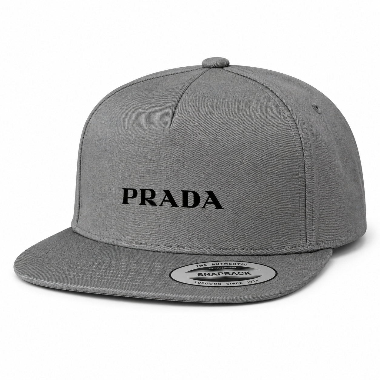 Prada Snapback Hat | Color: Grey | Image 3