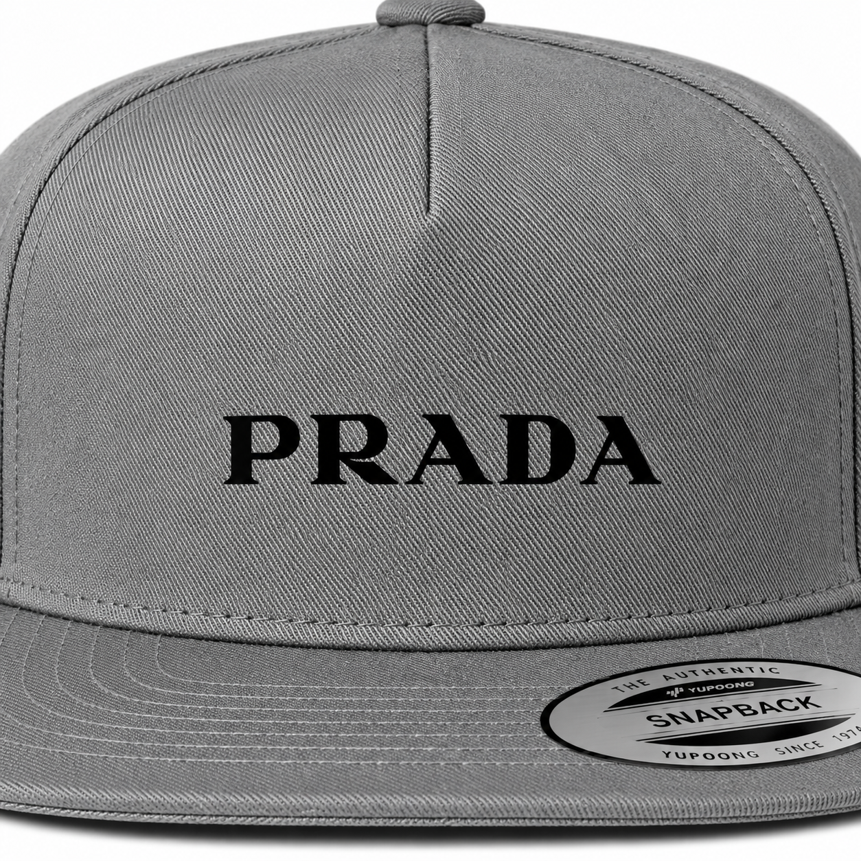 Prada Snapback Hat | Color: Grey | Image 4