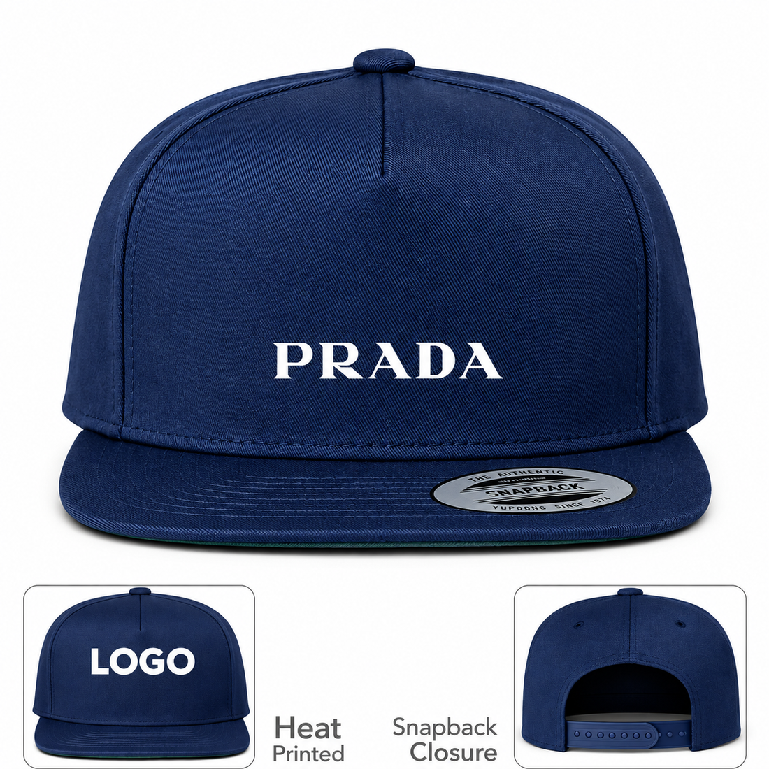 Prada Snapback Hat | Color: Navy | Image 1