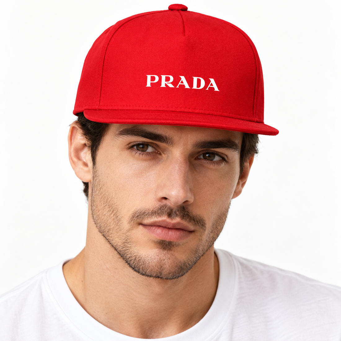 Prada Snapback Hat | Color: Red | Image 2