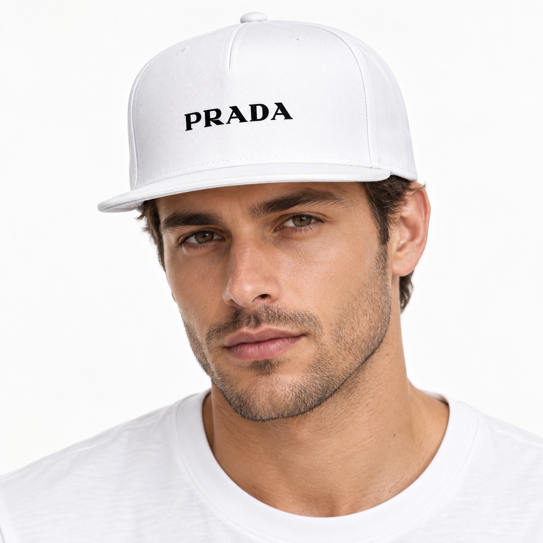 Prada Snapback Hat | Color: White | Image 2