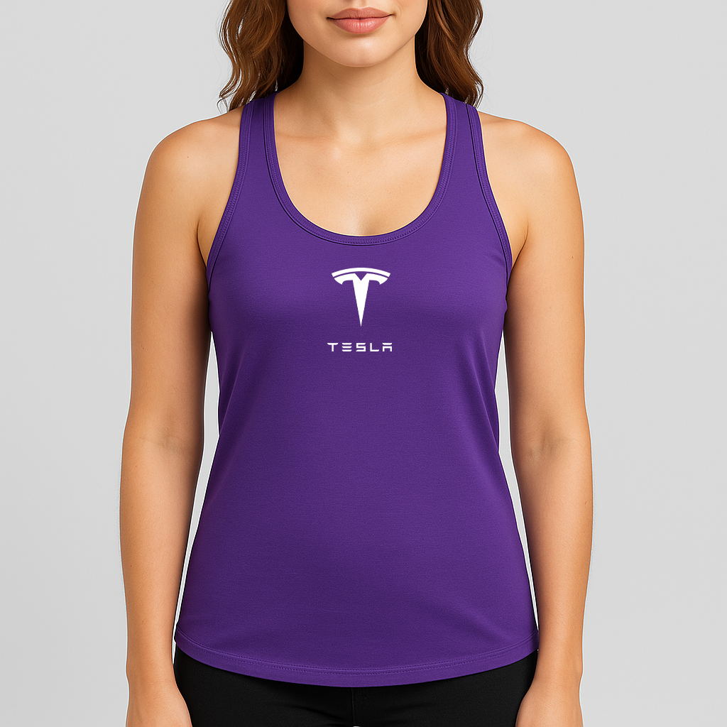 Women's Tesla Motorsports Car Racerback Tank Top