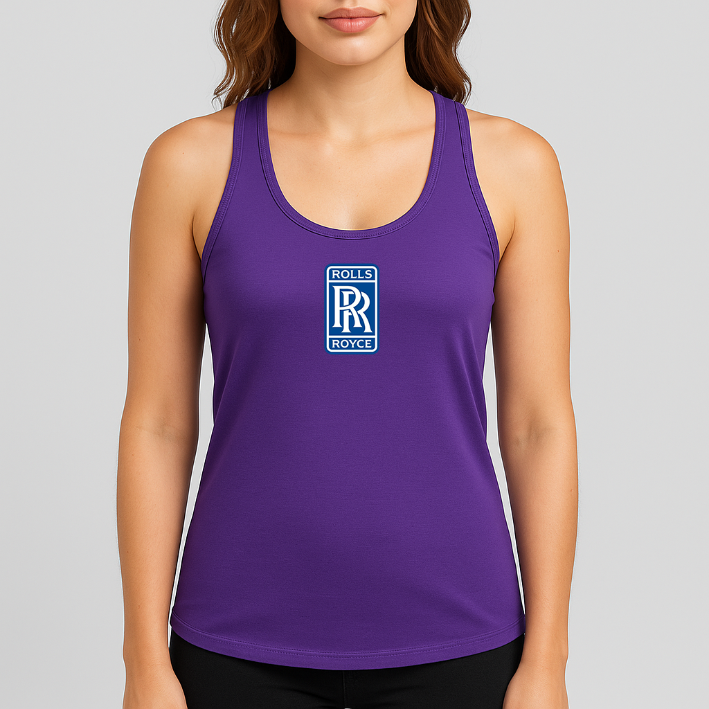 Women's Rolls Royce Car Racerback Tank Top