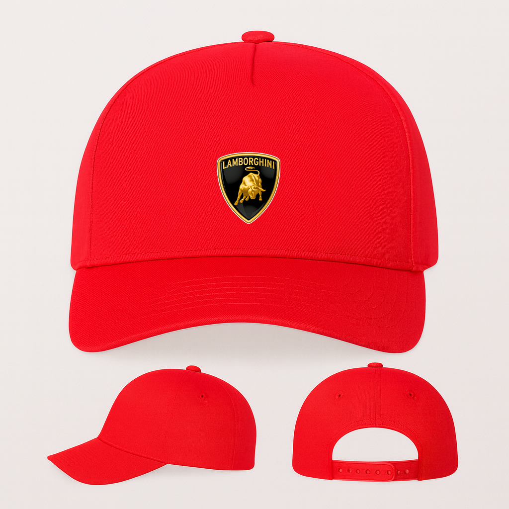 Lamborghini Car Five Panel Twill Snapback Hat