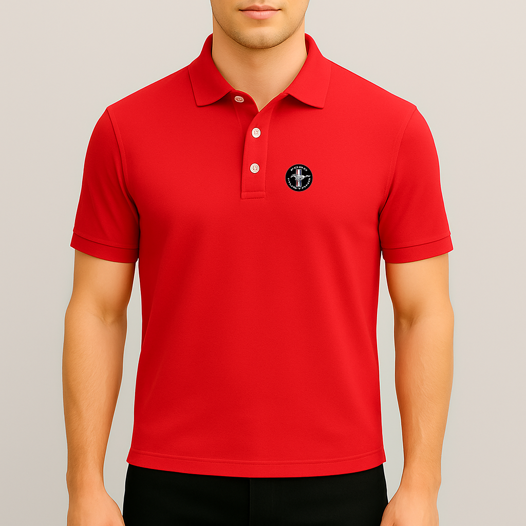 Men’s Ford Mustang Motorsport Car Dry Blend Polo