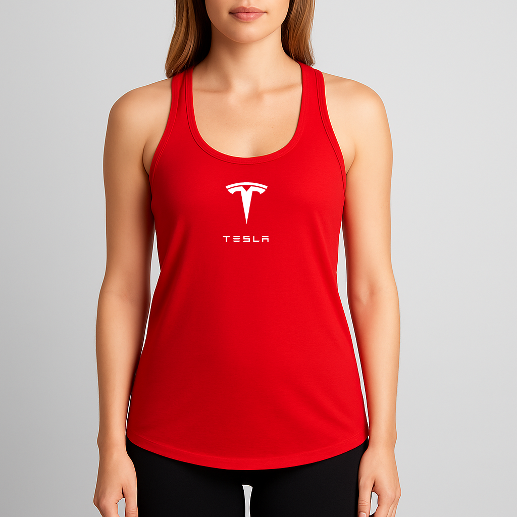 Women's Tesla Motorsports Car Racerback Tank Top