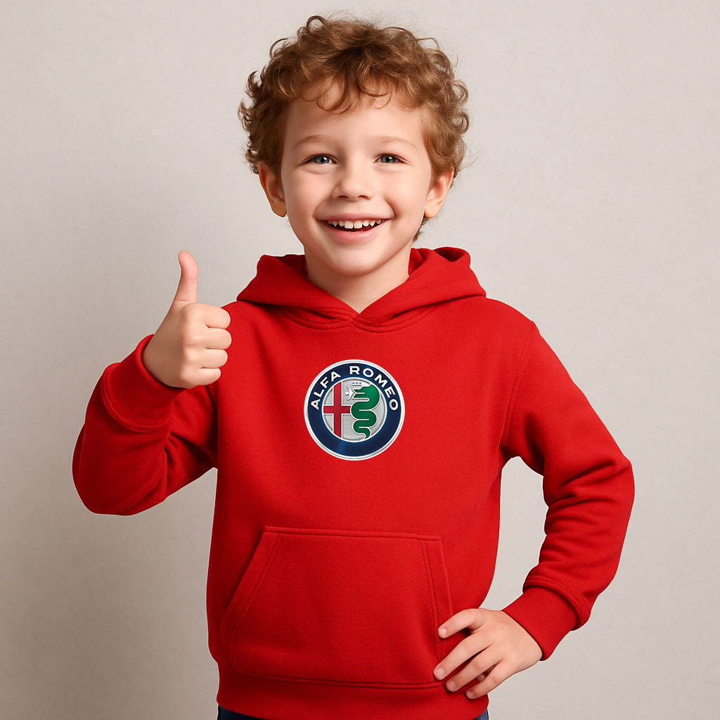 Youth Kids Alfa Romeo Car Pullover Hoodie
