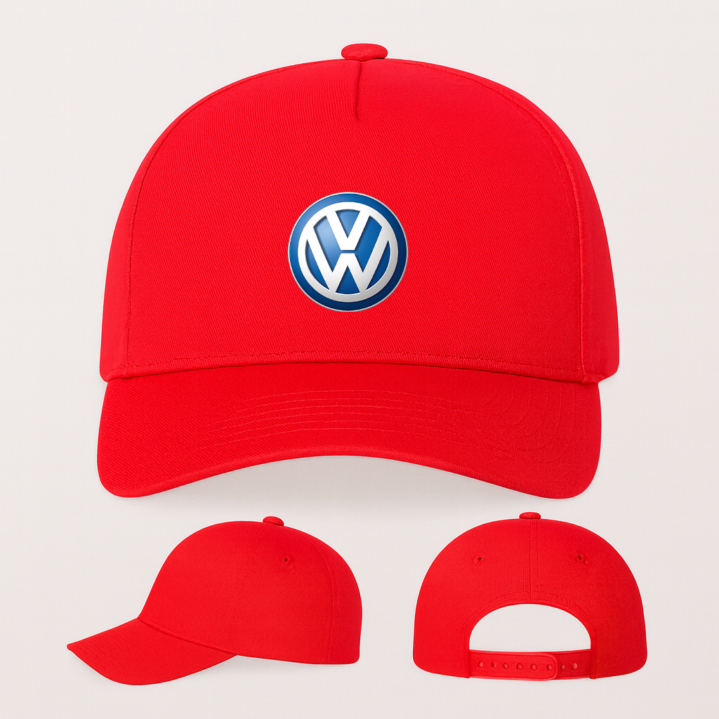 VW Volkswagen Car Five Panel Twill Snapback Cap