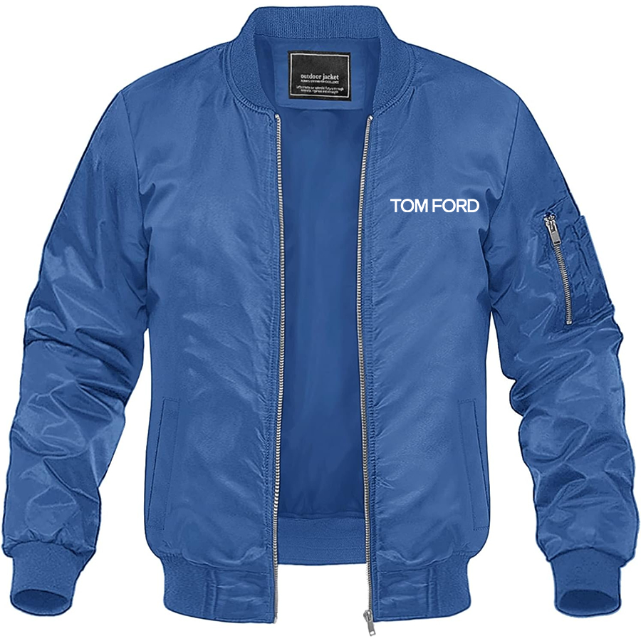 Men's Tom Ford Lightweight Bomber Jacket Windbreaker Softshell Varsity Jacket Coat