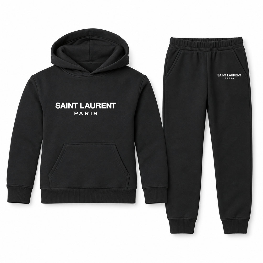 Saint Laurent Youth Hoodie Jogger Set | Black | Youth Large, ages 10–12