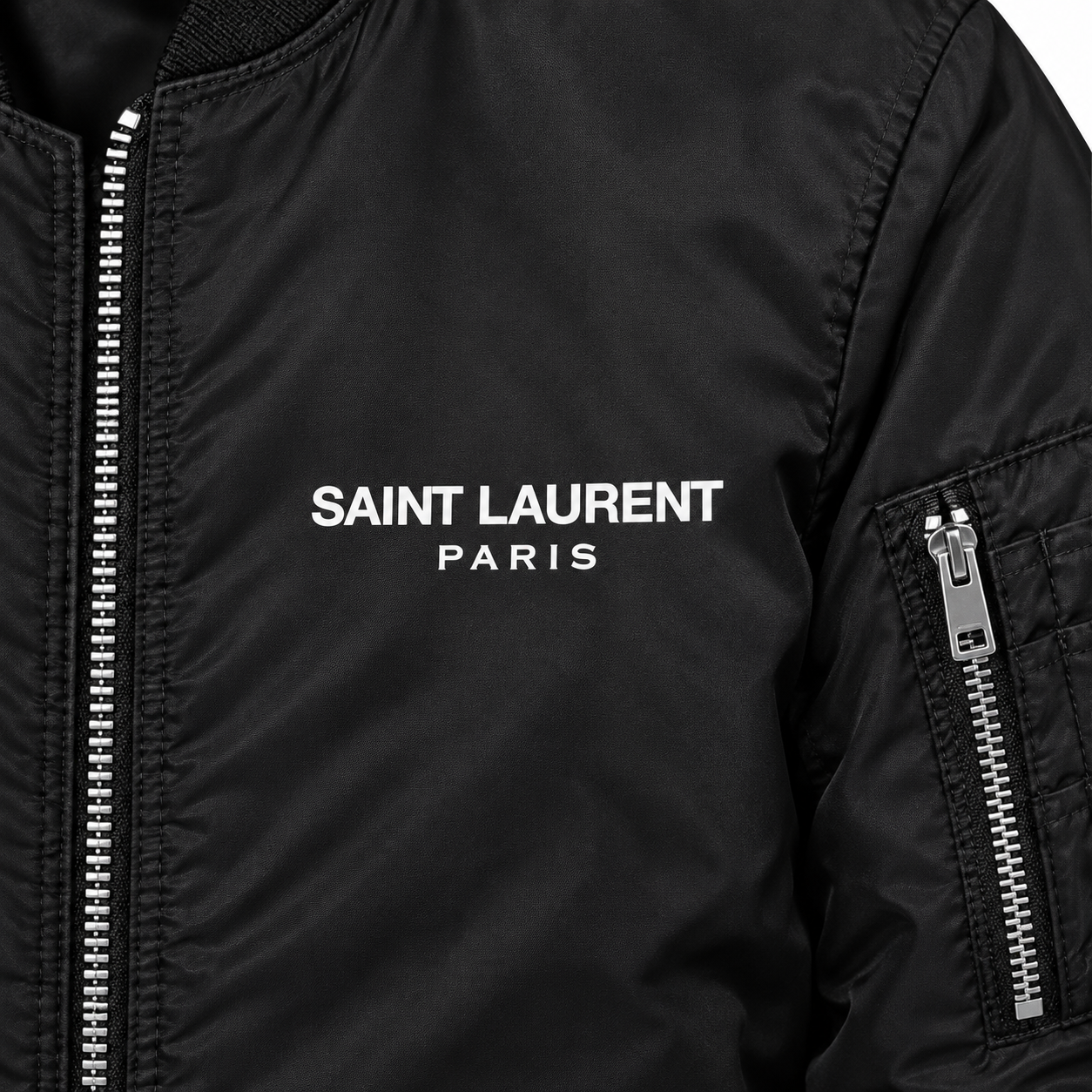 Men's Saint Laurent Lightweight Bomber Jacket | Color: Black | Image 2