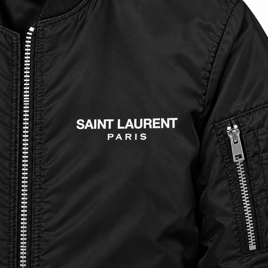 Men's Saint Laurent Lightweight Bomber Jacket | Color: Black | Image 2