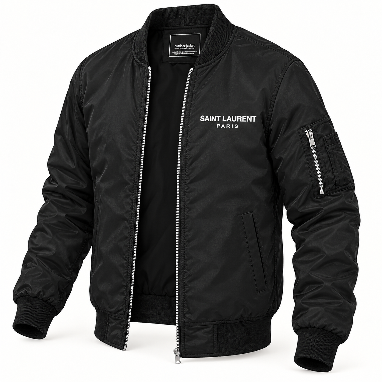 Men's Saint Laurent Lightweight Bomber Jacket | Color: Black | Image 4